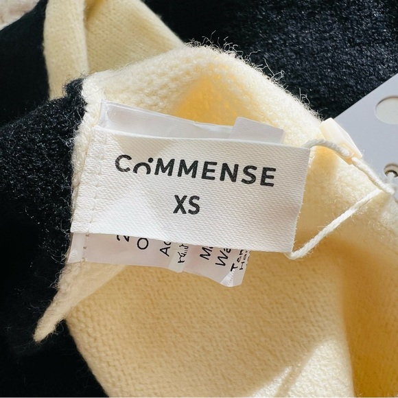 Commense Sweater Top Womens Size XS Black Ivory Relaxed Classic - Picture 12 of 15